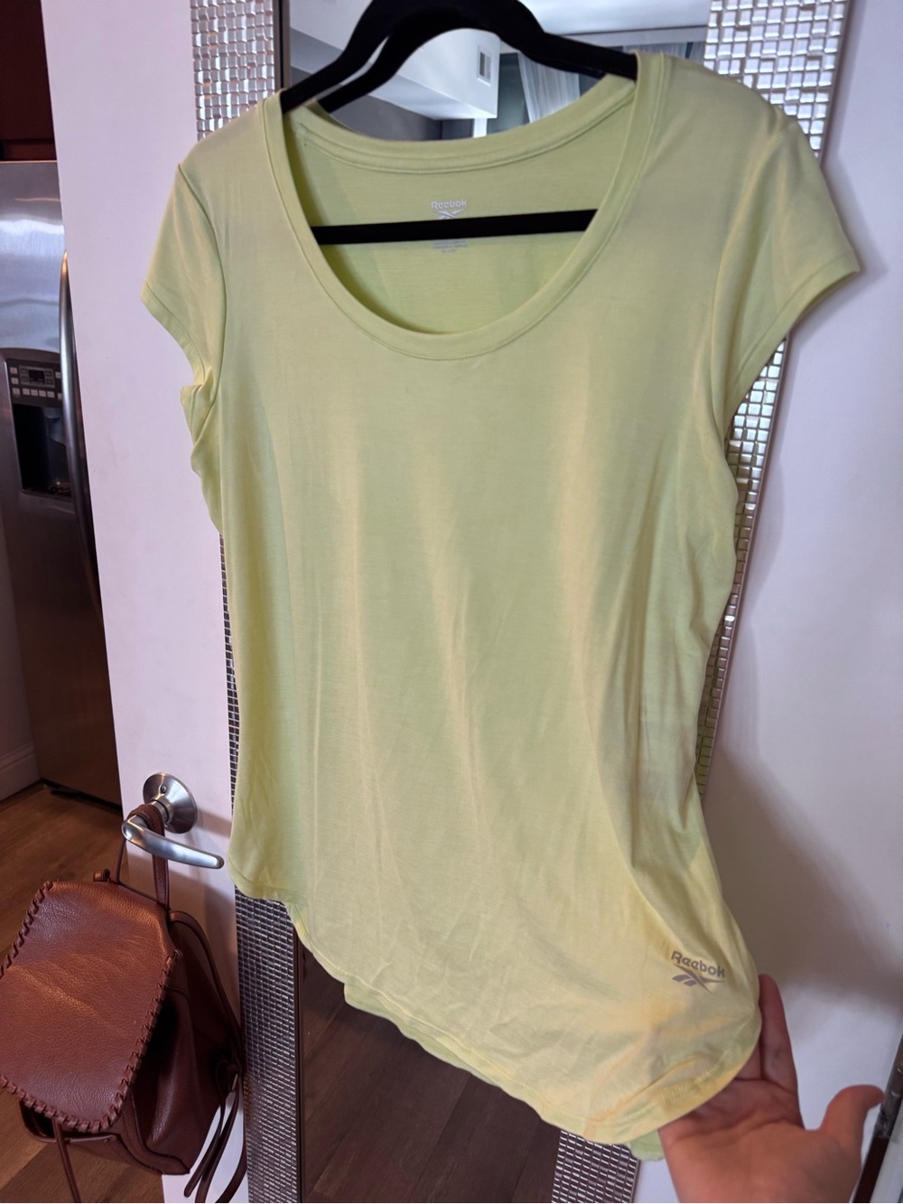 Reebok Light Yellow Scoop Neck Short Sleeve Tee